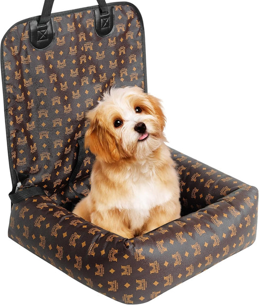Car Seats for Small/Medium Dogs, Memory Foam Dog Booster up to 35 lbs, Travel Pet Car Seat Washable Dog Bed