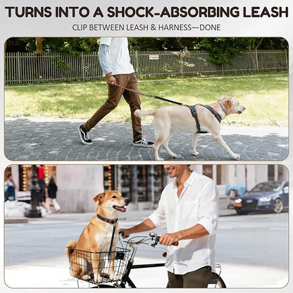 2Pack Dog Seat Belt for Bike Basket,Retractable Pupper Leash for Bike Basket,Canine Bikes Basket Leash,Elastic Pet Seat Belt for Dogs,Seatbelt Leashs for Dogs (Black)